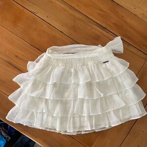 Abercrombie & Fitch White Layered Mini Skirt